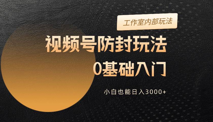 2024视频号升级防封玩法，零基础入门，小白也能日入3000+-学途在线