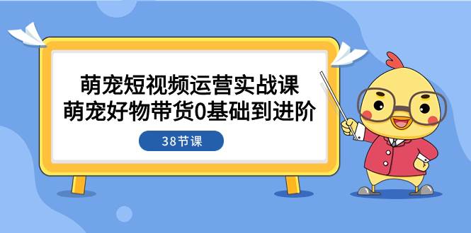 萌宠·短视频运营实战课：萌宠好物带货0基础到进阶（38节课）-学途在线
