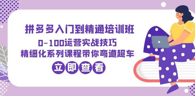 2023拼多多入门到精通培训班：0-100运营实战技巧 精细化系列课带你弯道超车-学途在线