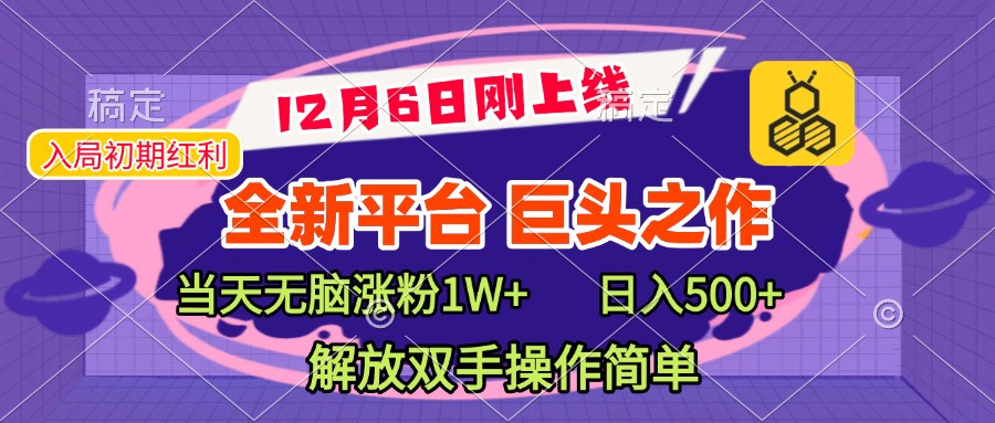 全新引流平台，巨头之作，当天无脑涨粉1W+，日入现500+，解放双手操作简单-学途在线