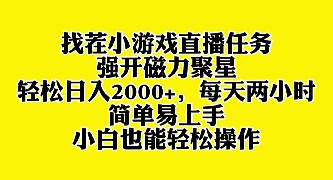 找茬小游戏直播，强开磁力聚星，轻松日入2000+，小白也能轻松上手-学途在线