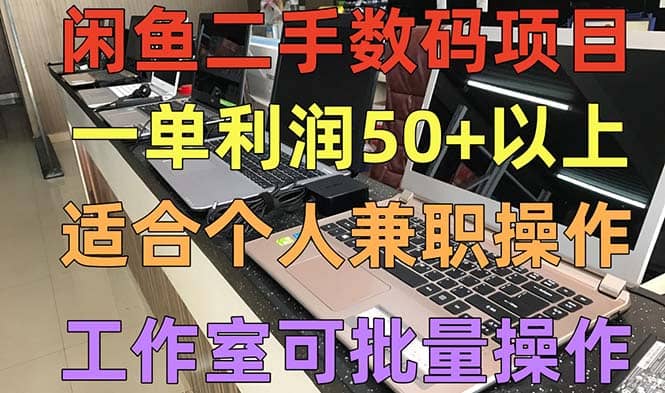 闲鱼二手数码项目，个人副业低保收入，工作室批量放大操作-学途在线