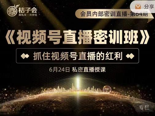 《视频号直播密训班》，抓住视频号直播的红利 价值12800-学途在线