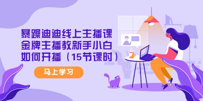 暴躁迪迪线上主播课，金牌主播教新手小白如何开播（15节课时）-学途在线