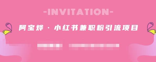 阿宝烨·小红书兼职粉引流项目，流量大，引流效果好【视频课程】-学途在线