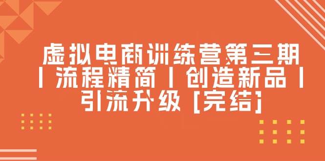 虚拟电商训练营第三期丨流程精简丨创造新品丨引流升级 [完结]-学途在线