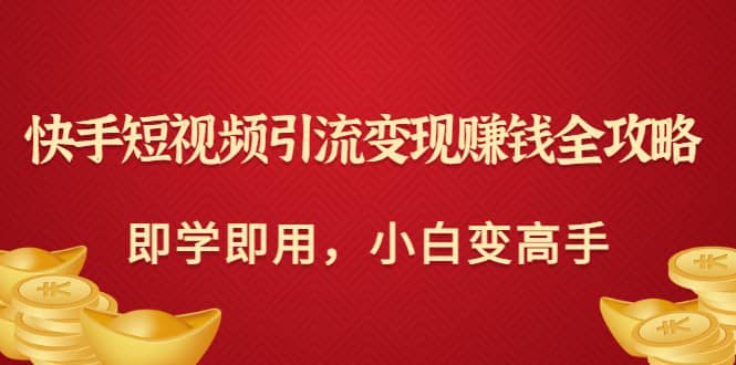 快手短视频引流变现赚钱全攻略：即学即用，小白变高手（价值980元）-学途在线