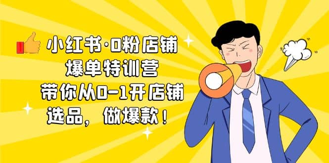 小红书·0粉店铺爆单特训营 带你从0-1开店铺，选品，做爆款（课程+工具包）-学途在线