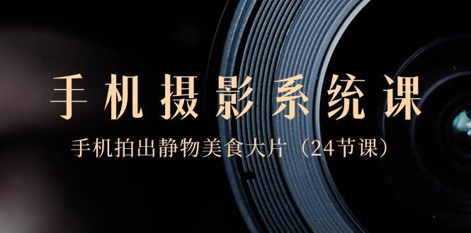 0基础-手机摄影系统课，手机拍出静物美食大片（24节课）-学途在线