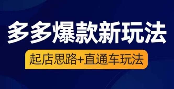 2023拼多多爆款·新玩法：起店思路+直通车玩法（3节精华课）-学途在线