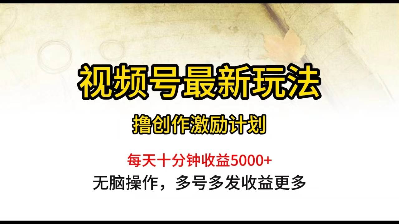 视频号最新玩法，每日一小时月入5000+-学途在线