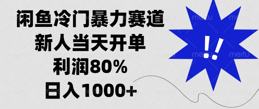 闲鱼冷门暴力赛道，利润80%，日入1000+新人当天开单，-学途在线