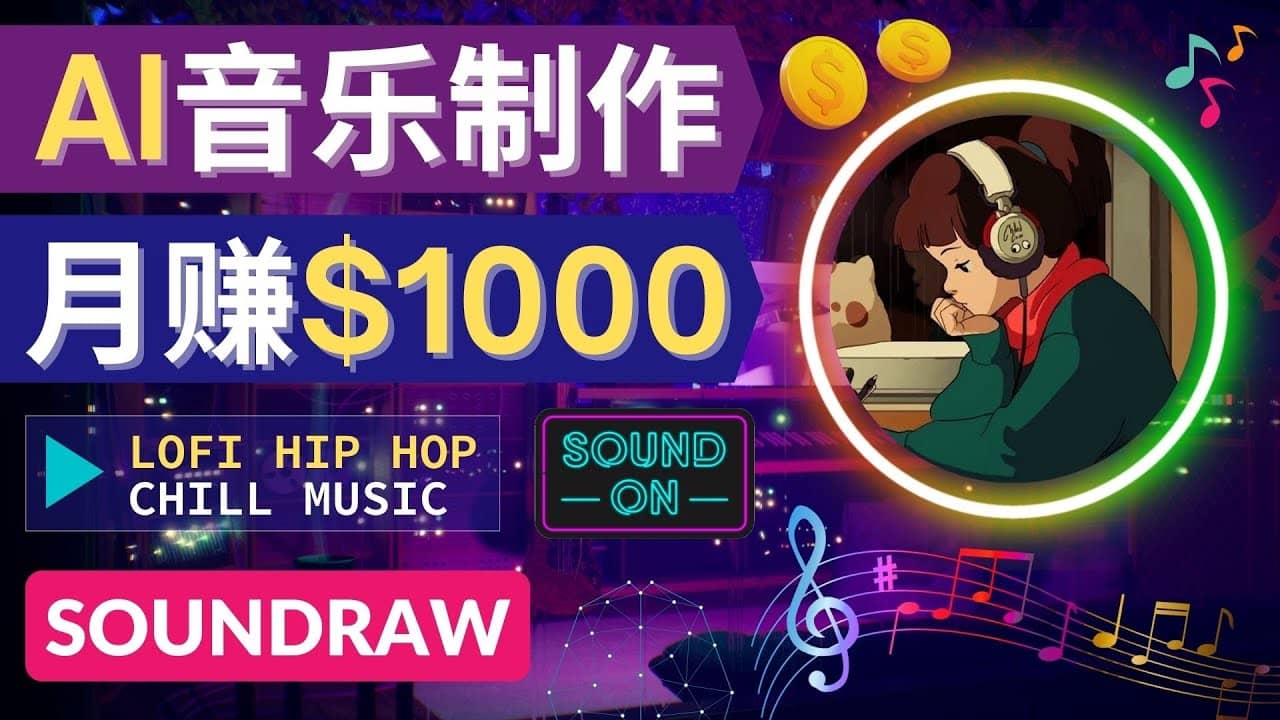 无需任何音乐基础： 使用AI软件制作Lofi Hip Hop Chill Music 月赚1000美元-学途在线