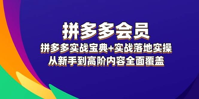 拼多多 会员，拼多多实战宝典+实战落地实操，从新手到高阶内容全面覆盖-学途在线