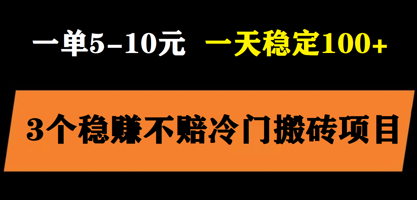 3个最新稳定的冷门搬砖项目，小白无脑照抄当日变现日入过百-学途在线