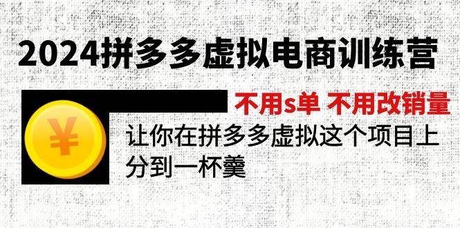 2024拼多多虚拟电商训练营 不s单 不改销量  做虚拟项目分一杯羹(更新10节)-学途在线