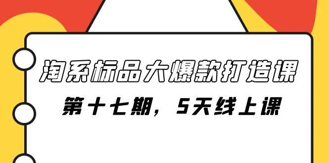 淘系标品大爆款打造课-第十七期，5天线上课-学途在线