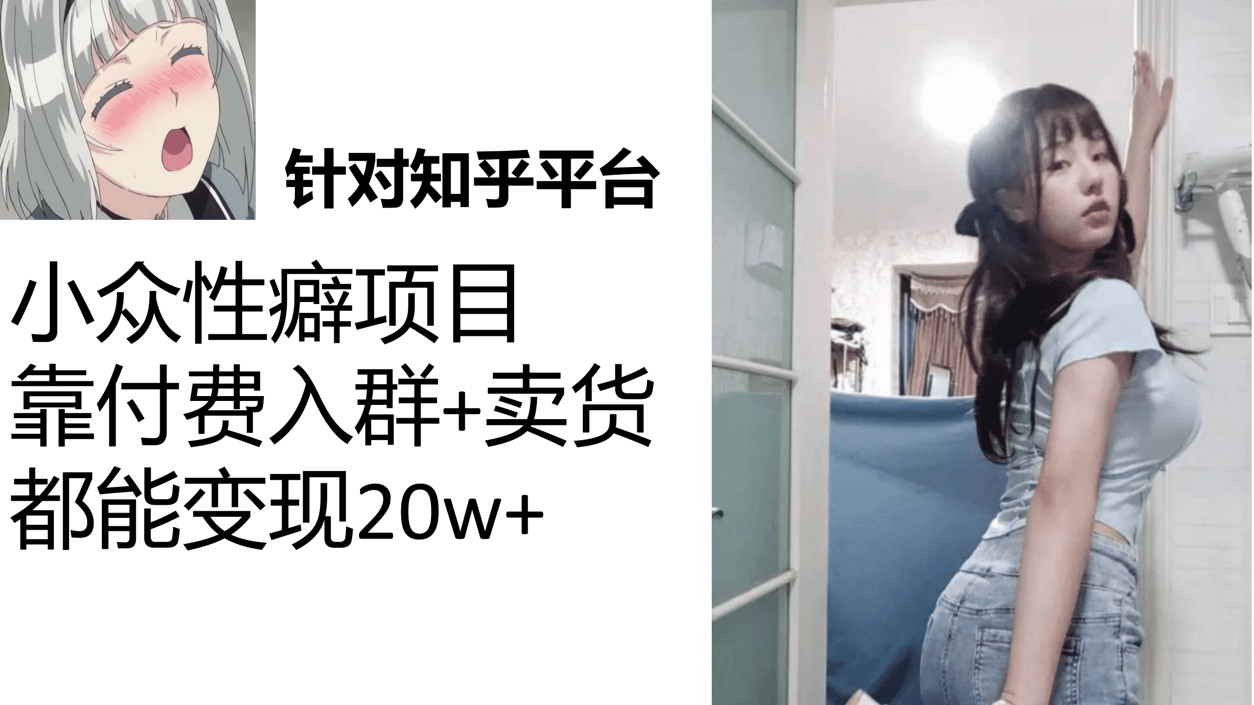 知乎小众性癖项目，Lsp的钱才是最好赚的，付费建群+卖货变现20w-学途在线