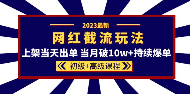 2023网红·同款截流玩法【初级+高级课程】上架当天出单 当月破10w+持续爆单-学途在线