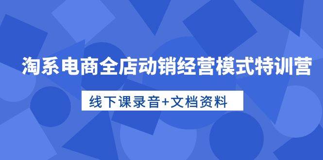 淘系电商全店动销经营模式特训营，线下课录音+文档资料-学途在线