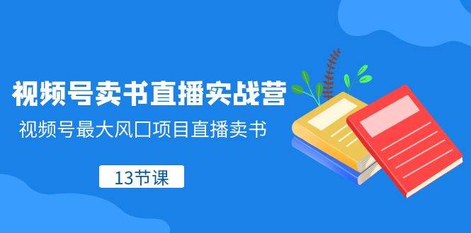 视频号-卖书直播实战营，视频号最大风囗项目直播卖书（13节课）-学途在线