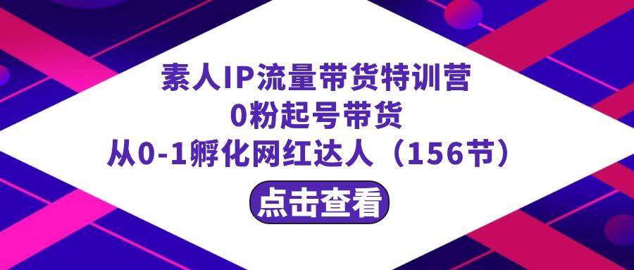繁星·计划素人IP流量带货特训营：0粉起号带货 从0-1孵化网红达人（156节）-学途在线