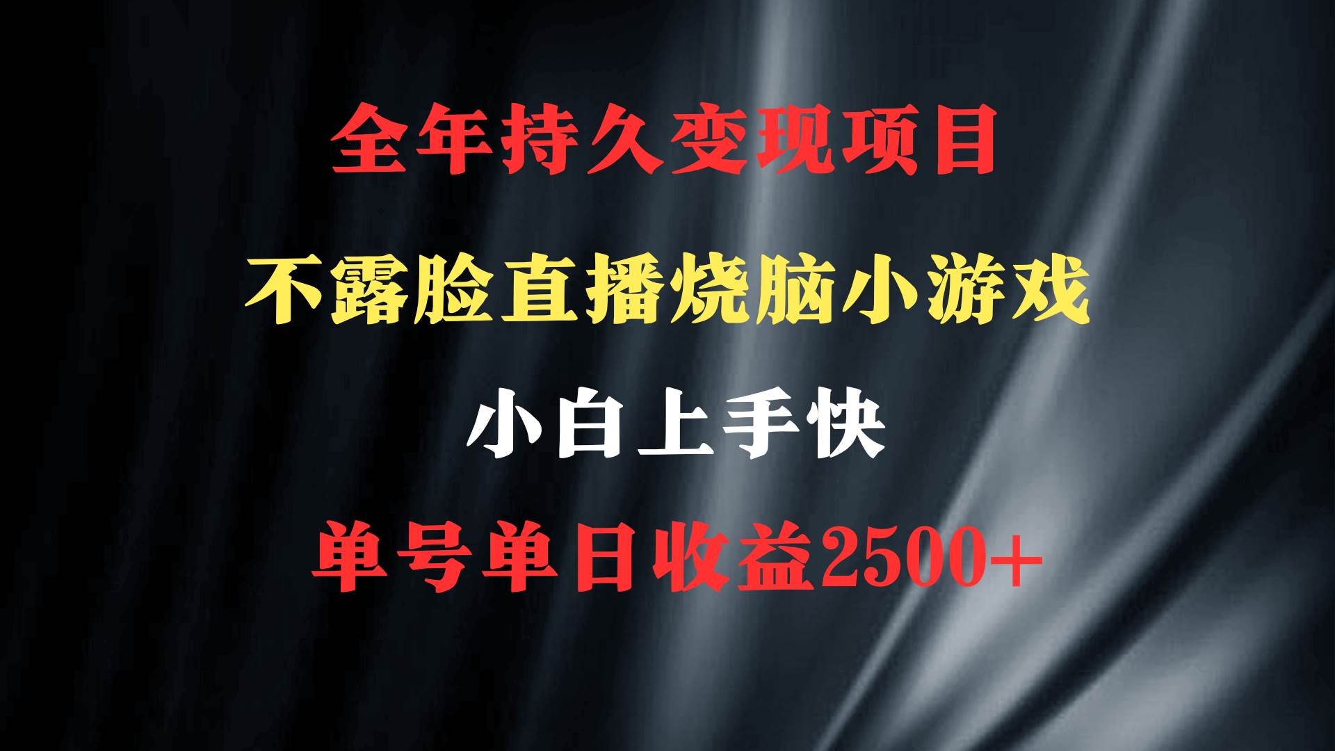 2024年 最优项目，烧脑小游戏不露脸直播  小白上手快 无门槛 一天收益2500+-学途在线