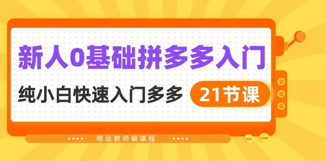 新人0基础拼多多入门，纯小白快速入门多多（21节课）-学途在线