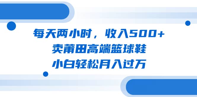 每天两小时，收入500+，卖莆田高端篮球鞋，小白轻松月入过万（教程+素材）-学途在线