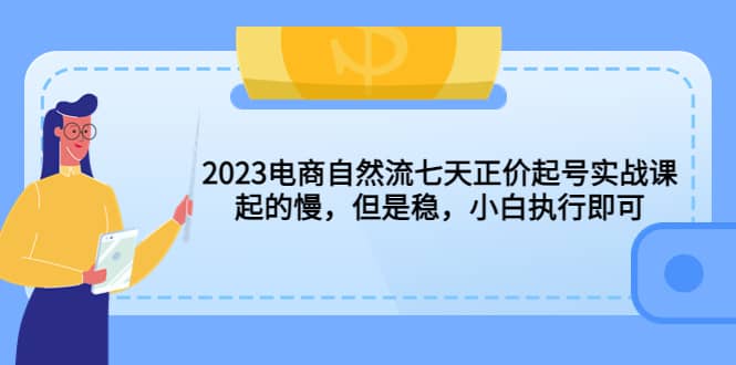 2023电商自然流七天正价起号实战课：起的慢，但是稳，小白执行即可-学途在线