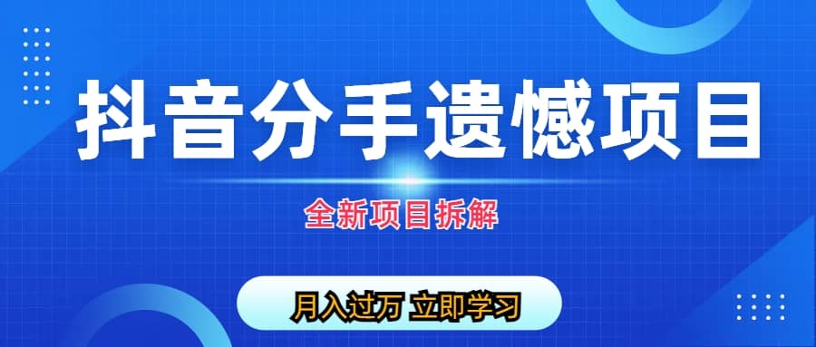 自媒体抖音分手遗憾项目私域项目拆解-学途在线
