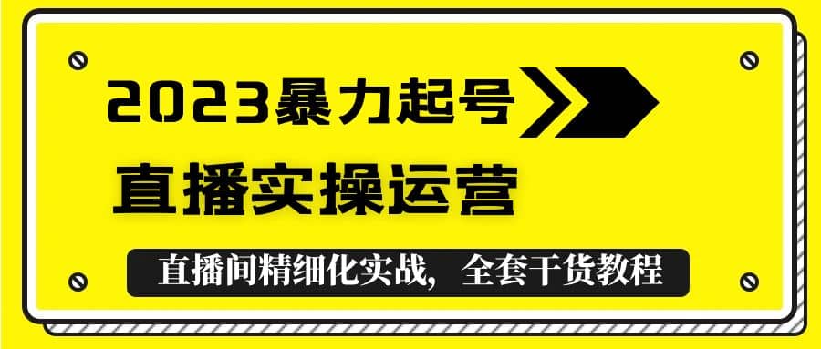 图片[1]-2023暴力起号 直播实操运营，全套直播间精细化实战，全套干货教程-xx网创