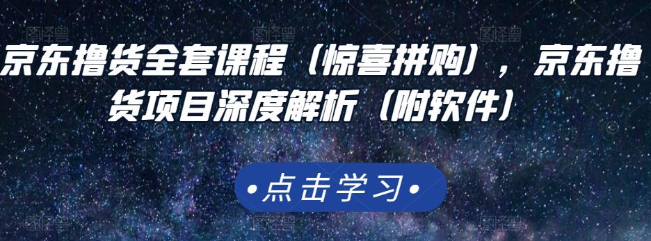 京东撸货全套课程（惊喜拼购），京东撸货项目深度解析（附软件）-学途在线