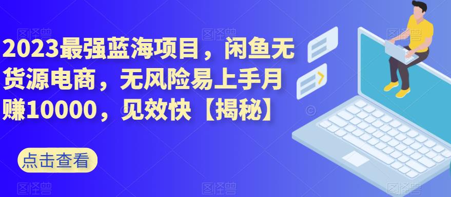 2023最强蓝海项目，闲鱼无货源电商，无风险易上手月赚10000，见效快【揭秘】-学途在线
