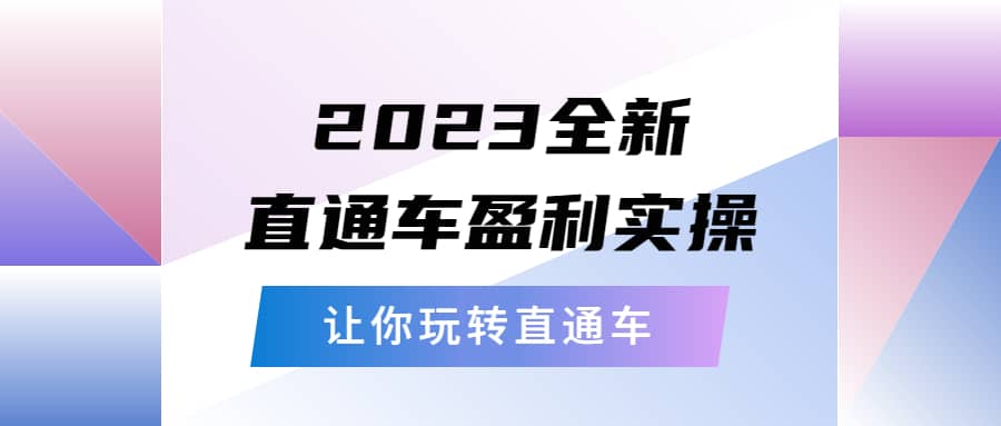 图片[1]-2023全新直通车·盈利实操：从底层，策略到搭建，让你玩转直通车-xx网创