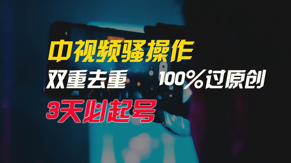 中视频骚操作，双重去重100%过原创，3天比必起号，简单无脑，月入3W+-学途在线