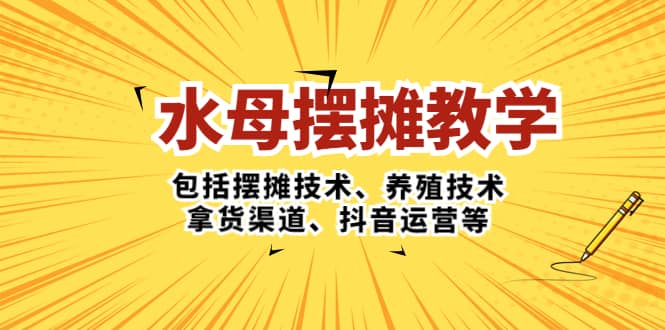 水母·摆摊教学，包括摆摊技术、养殖技术、拿货渠道、抖音运营等-学途在线