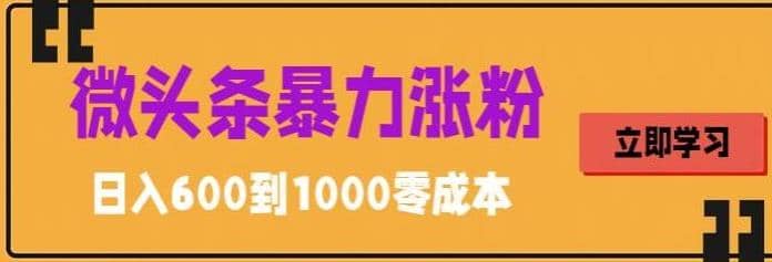 微头条暴力涨粉技巧搬运文案就能涨几万粉丝，简单0成本-学途在线