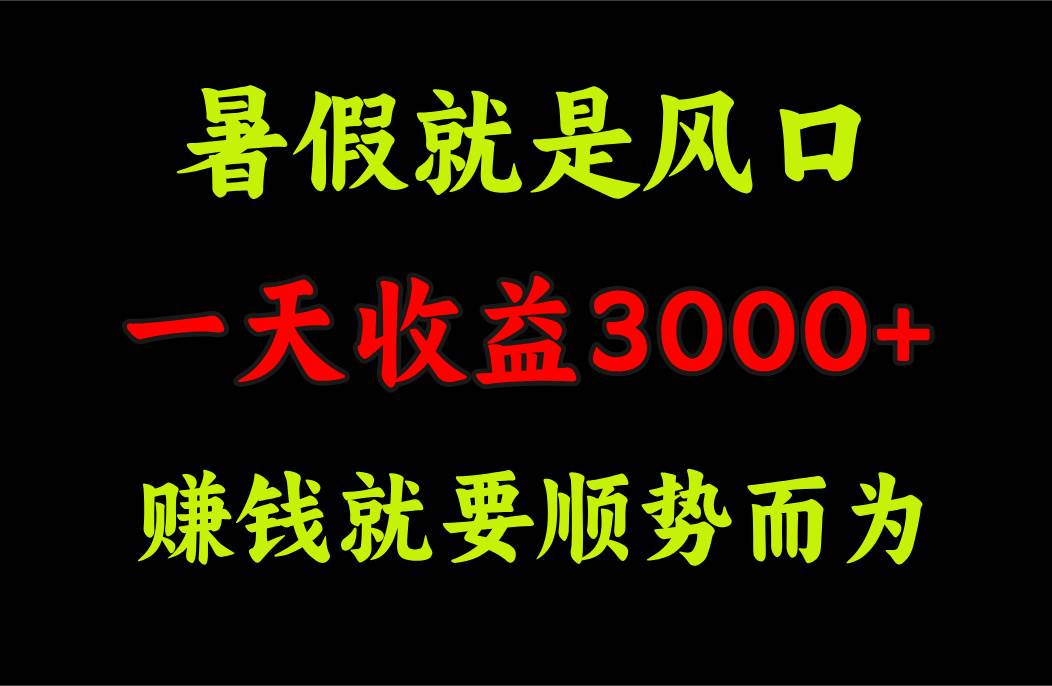一天收益3000+ 赚钱就是顺势而为，暑假就是风口-学途在线