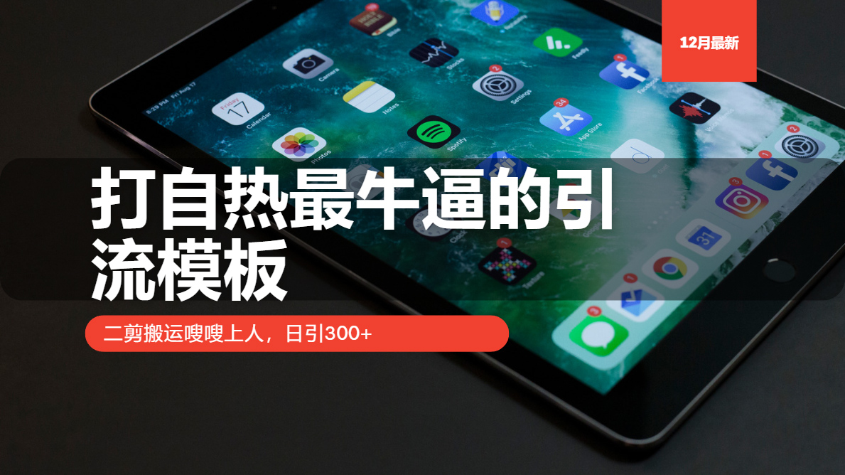 打自热最牛逼的引流模板，日引300+，二剪搬运嗖嗖上人-学途在线