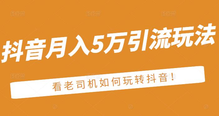 老古董·抖音月入5万引流玩法，看看老司机如何玩转抖音(附赠：抖音另类引流思路)-学途在线