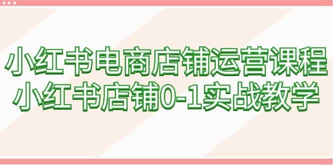 小红书电商店铺运营课程，小红书店铺0-1实战教学（60节课）-学途在线