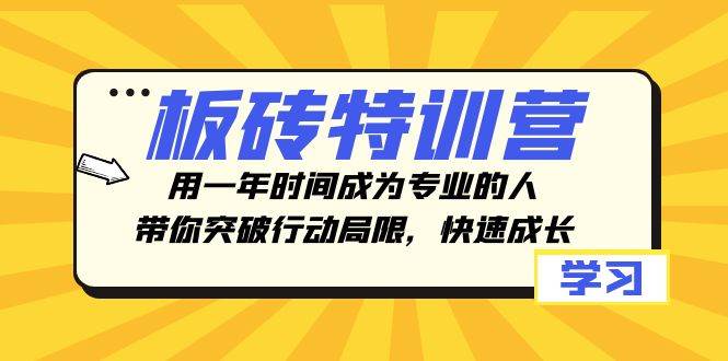板砖特训营，用一年时间成为专业的人，带你突破行动局限，快速成长-学途在线