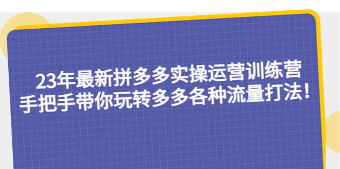 23年最新拼多多实操运营训练营：手把手带你玩转多多各种流量打法！-学途在线