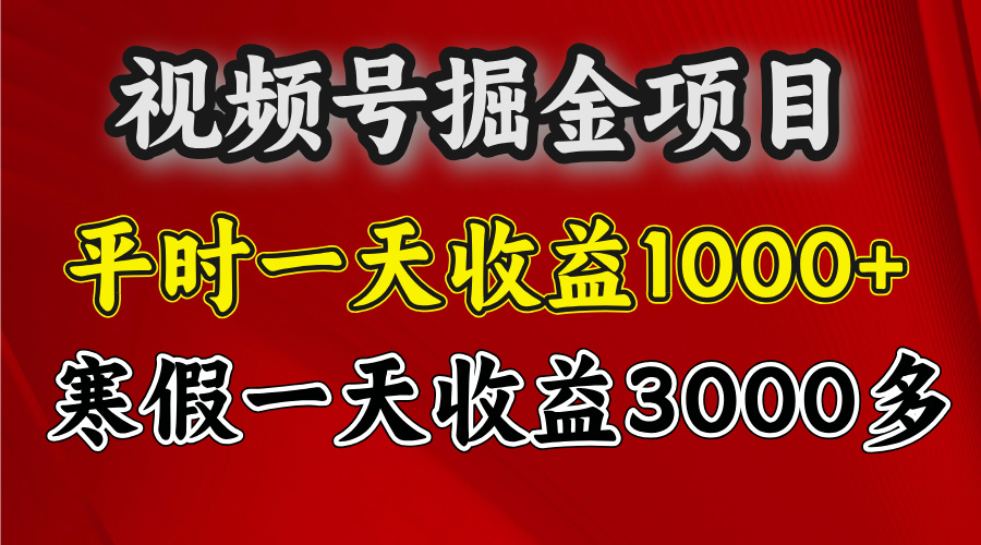 视频号掘金项目，寒假一天收益3000多-学途在线