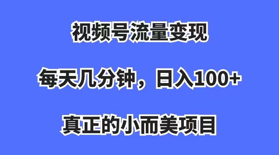 视频号流量变现，每天几分钟，收入100+，真正的小而美项目-学途在线