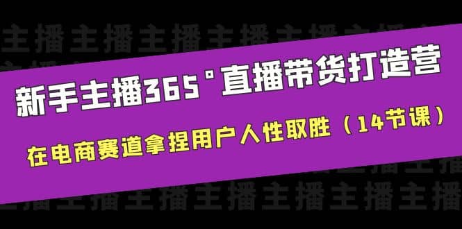 新手主播365°直播带货·打造营，在电商赛道拿捏用户人性取胜（14节课）-学途在线