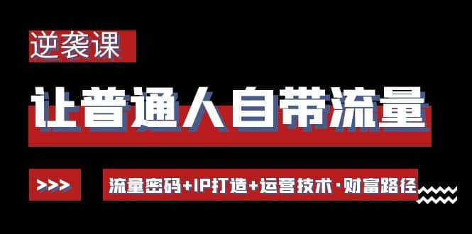 让普通人自带流量的逆袭课：流量密码+IP打造+运营技术·财富路径-学途在线