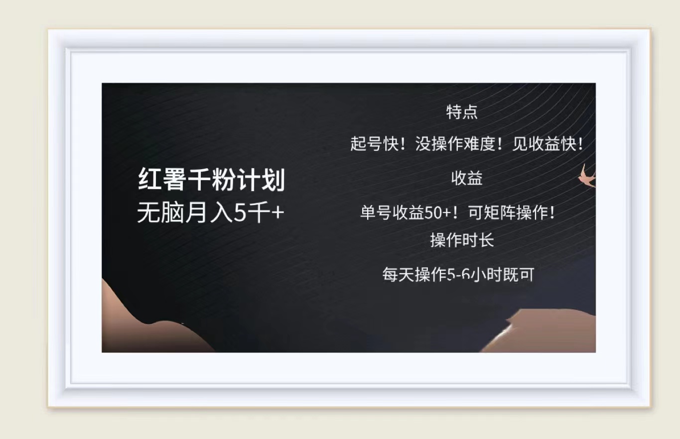 红薯千粉计划无脑月入5千➕！既做既赚！-学途在线