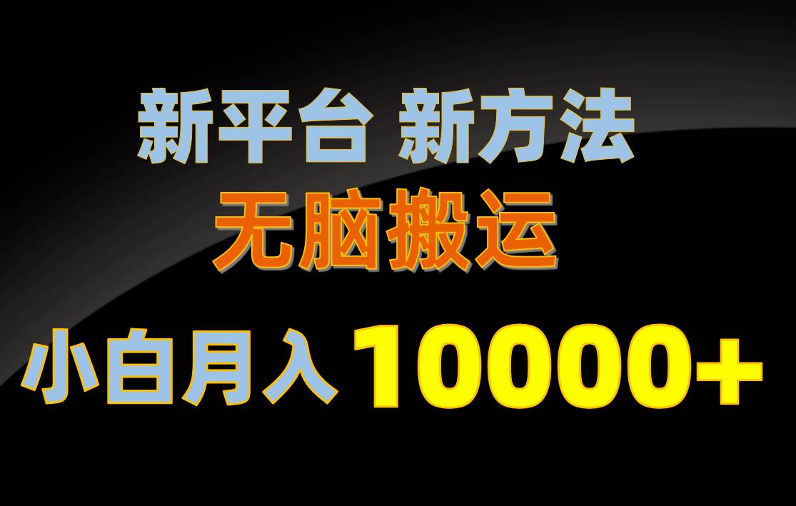 新平台新方法，无脑搬运，月赚10000+，小白轻松上手不动脑-学途在线